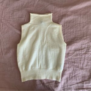 Loro Piana Cream Cashmere Turtleneck Sleeveless Sweater XS